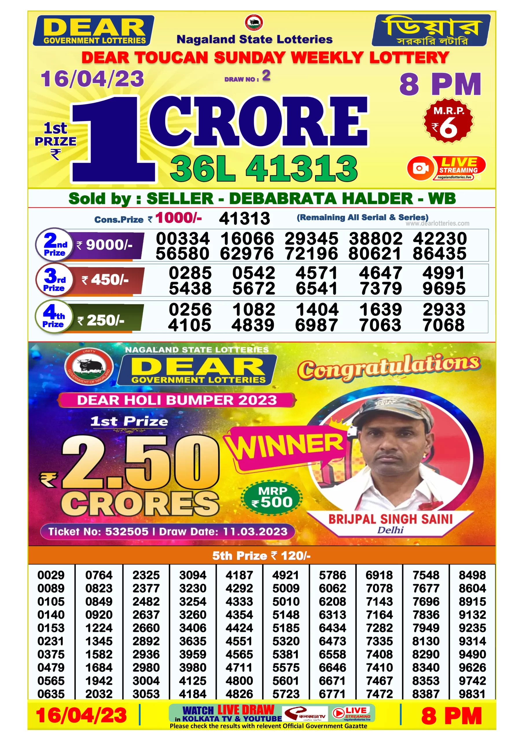 Dhankesari Result 8:00 PM Lottery Sambad Evening 16.4.2023