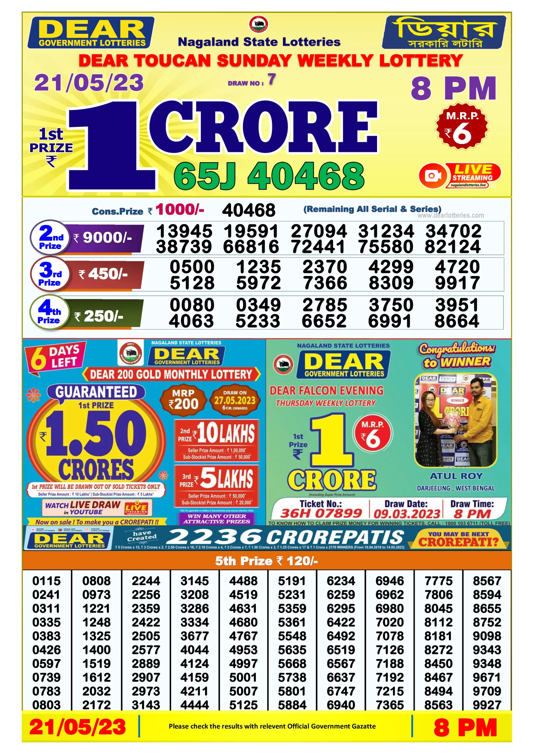 Dhankesari Result 8:00 PM Lottery Sambad Evening 21.5.2023