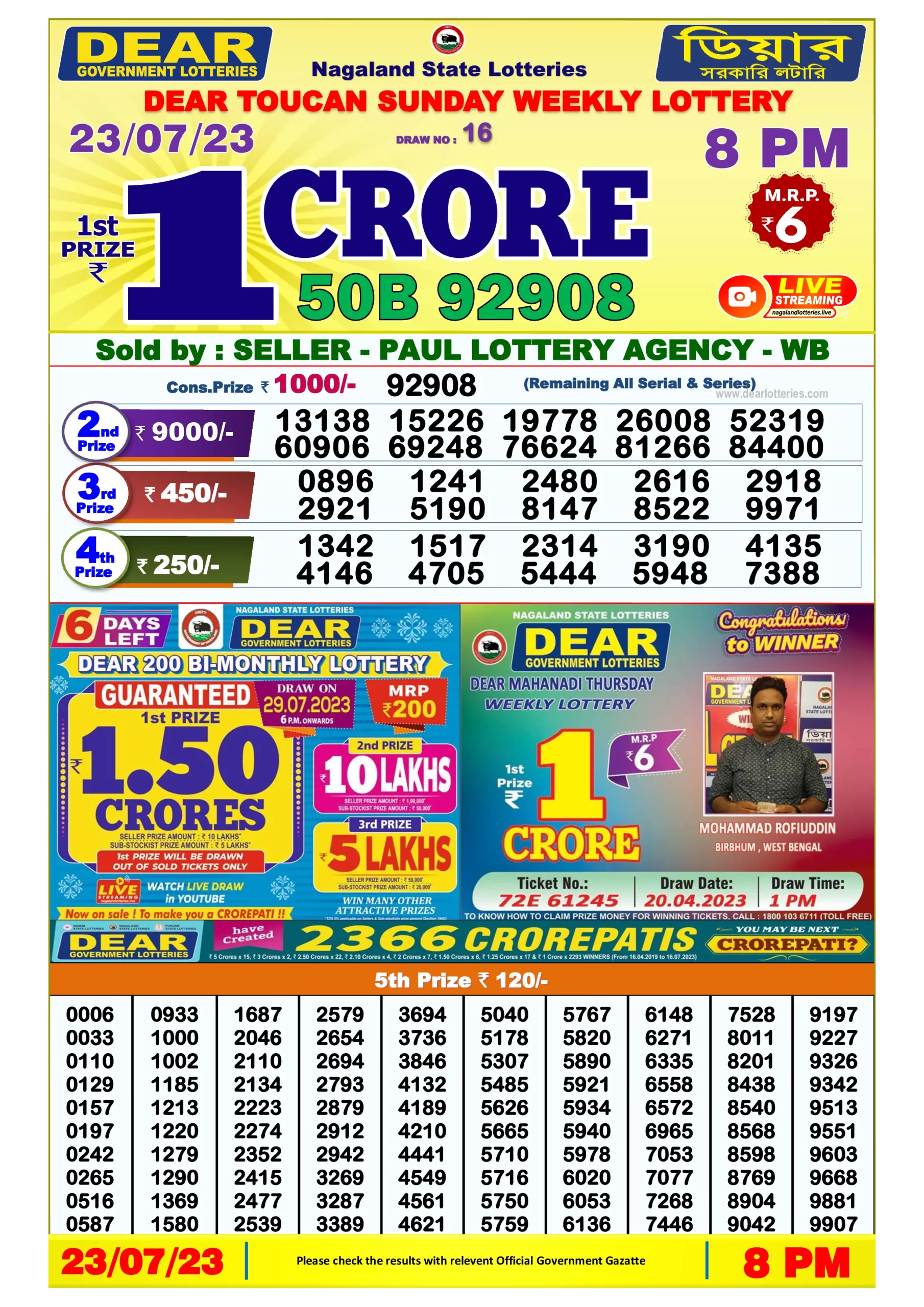 Dhankesari Result 8:00 PM Lottery Sambad Evening 23.7.2023
