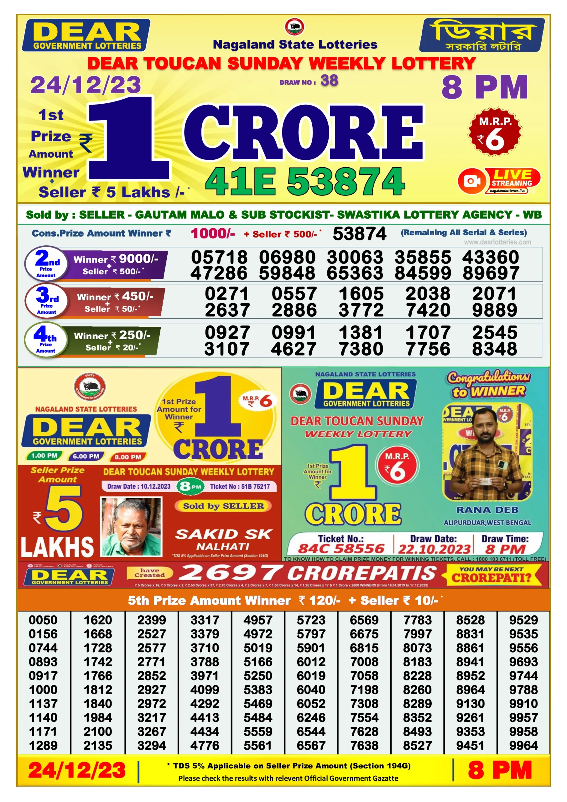 Dhankesari Result 8:00 PM Lottery Sambad Evening 24.12.2023