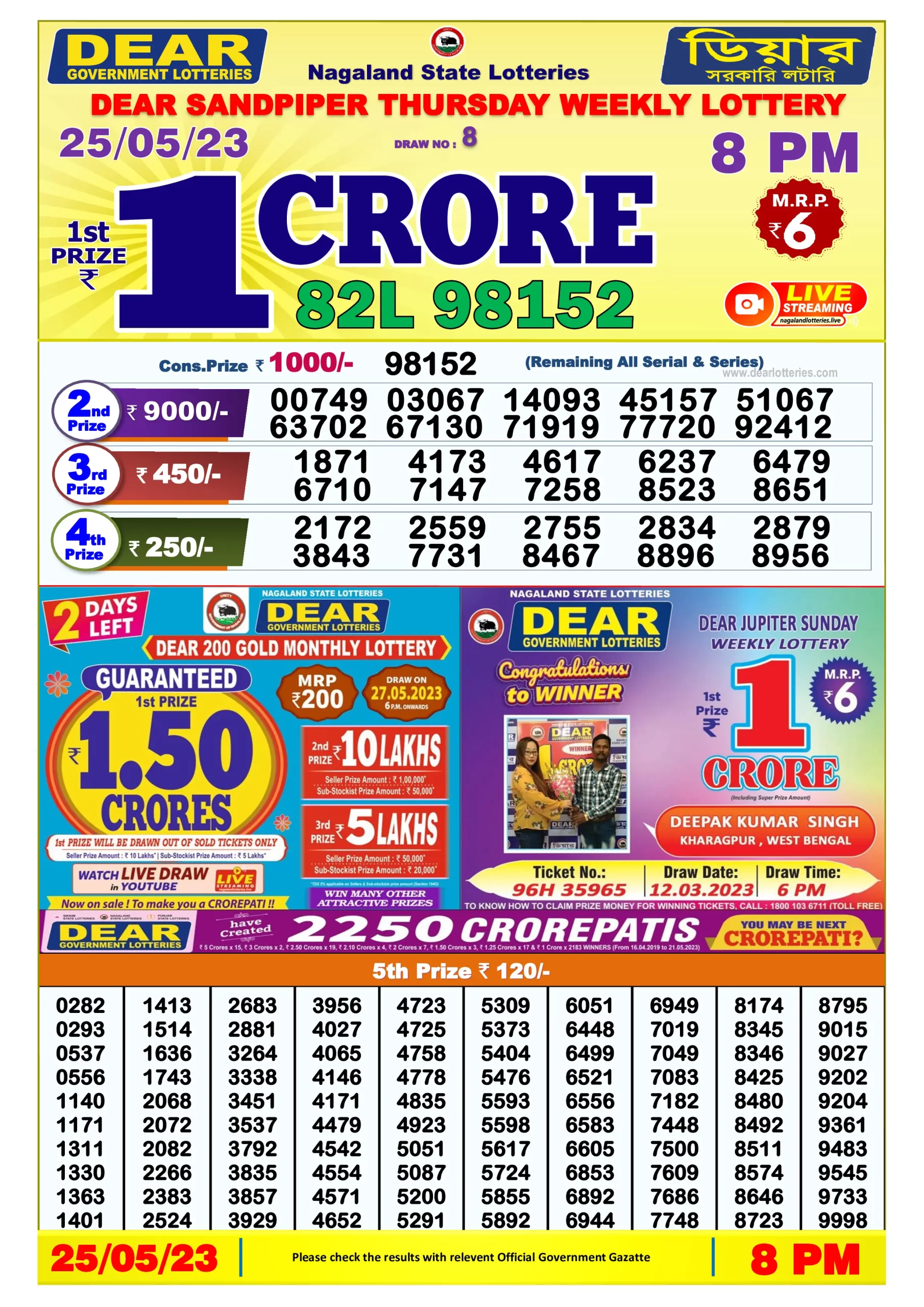 Dhankesari Result 8:00 PM Lottery Sambad Evening 25.5.2023