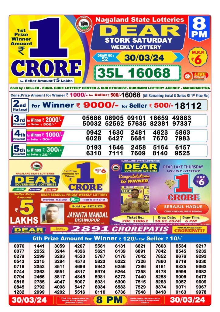 Dhankesari Result 8:00 PM Lottery Sambad Evening 30.3.2024
