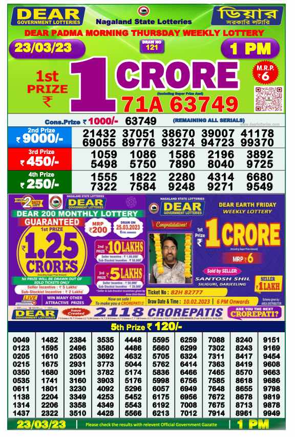 Dhankesari Result Lottery Sambad 1:00 PM Result 23.3.2023