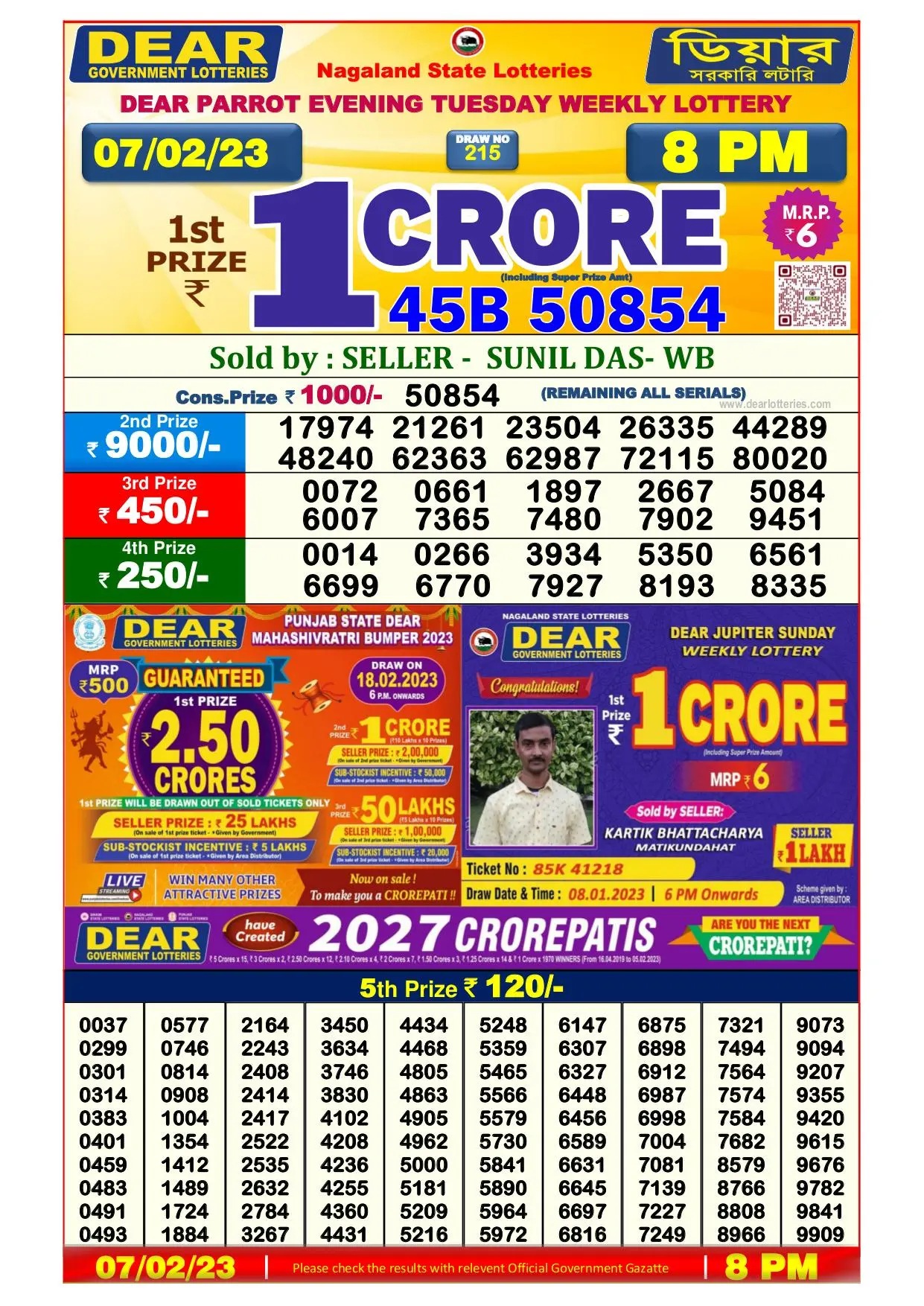 Dhankesari Result 8:00 PM Lottery Sambad Evening 7.2.2023