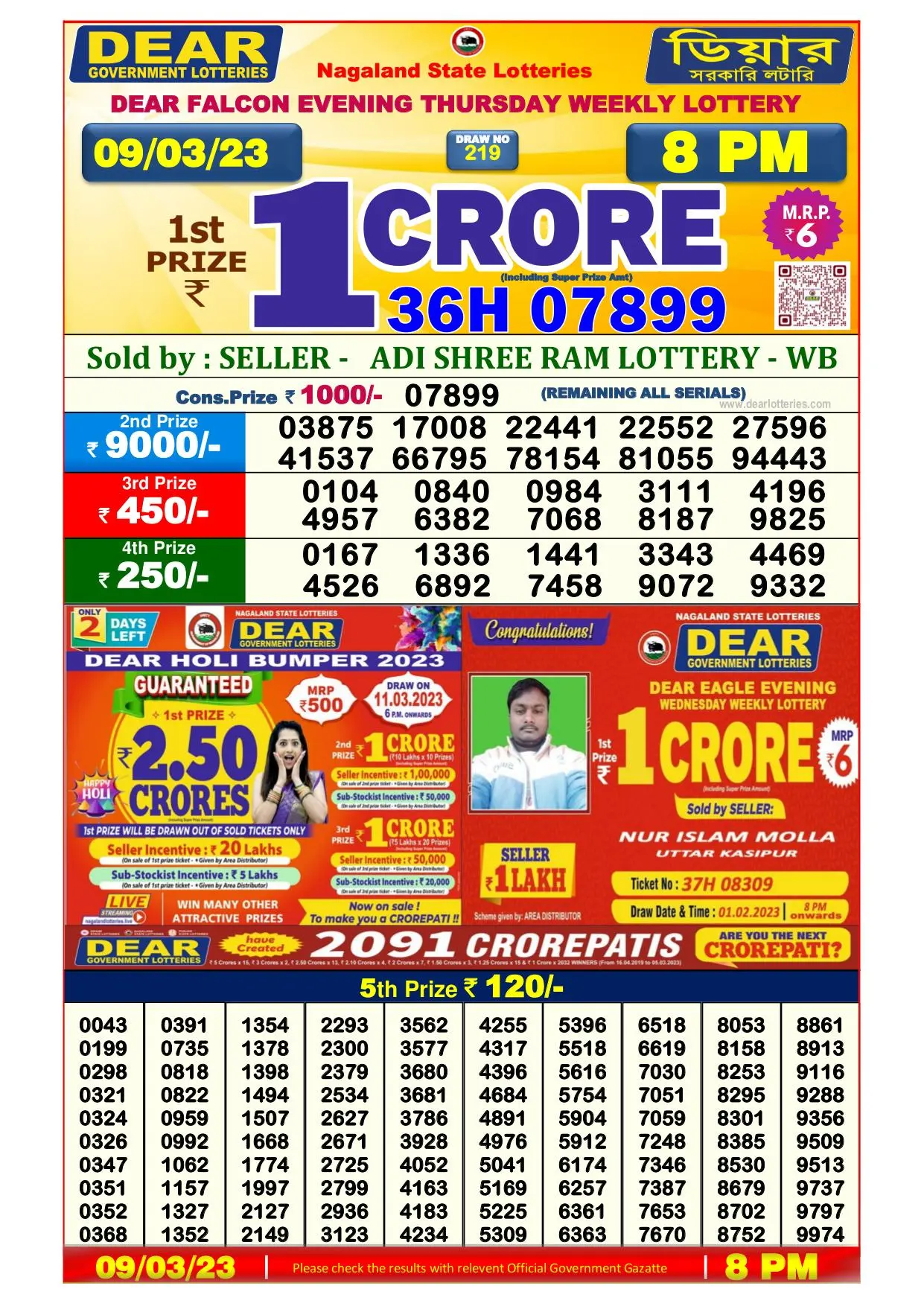 Dhankesari Result 8:00 PM Lottery Sambad Evening 8.3.2023
