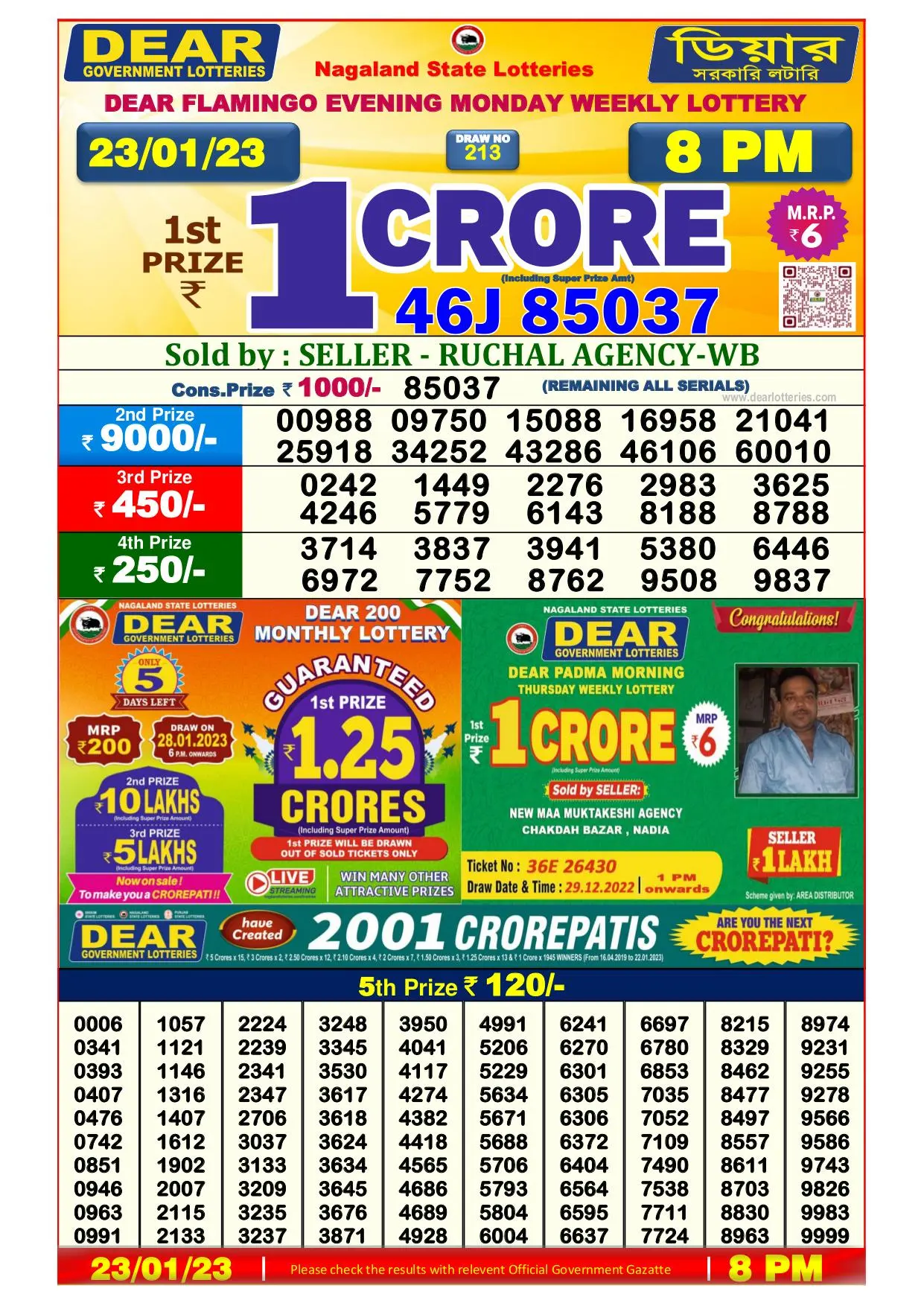 Dhankesari Result 8:00 PM Lottery Sambad Evening 23.1.2023