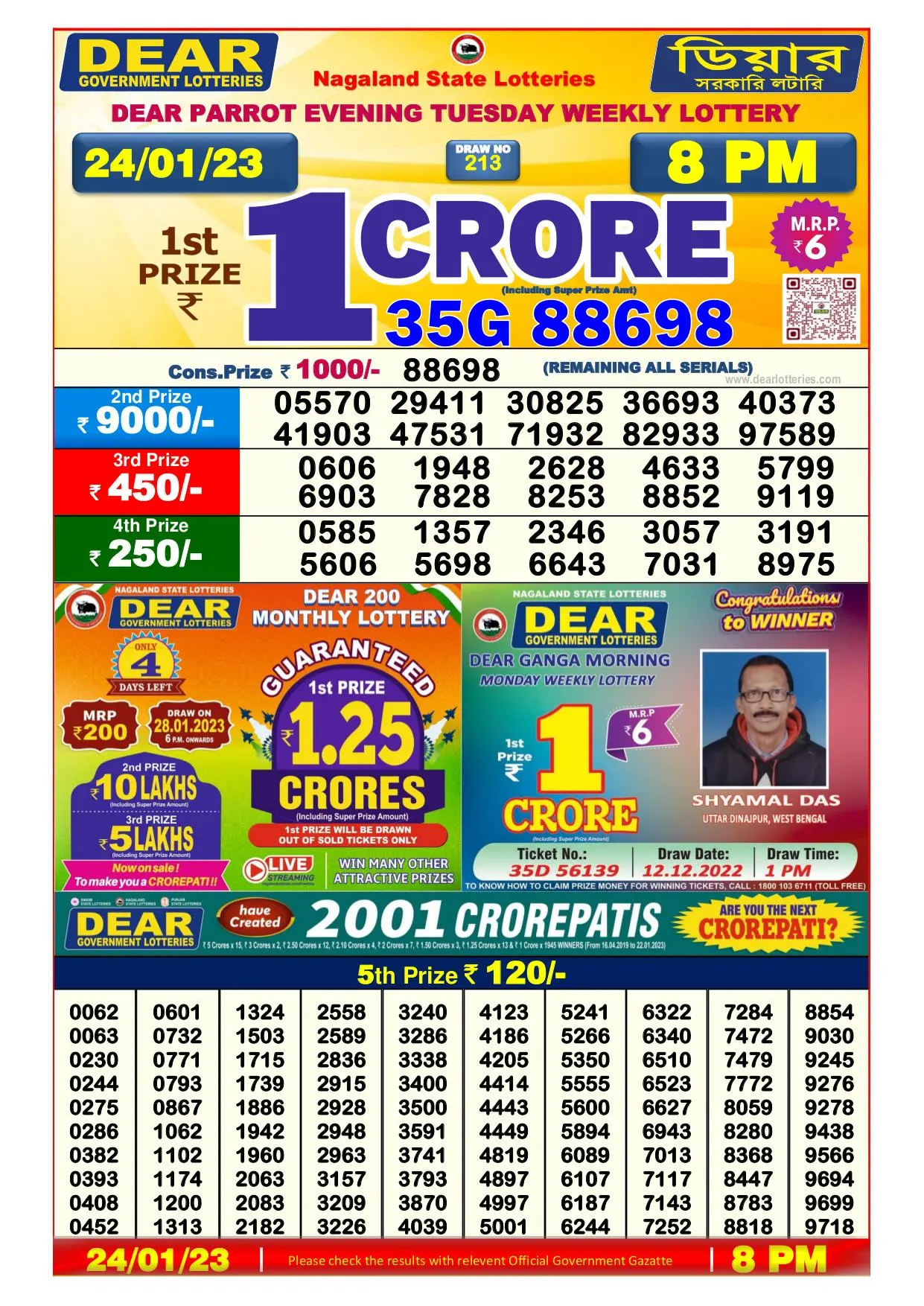 Dhankesari Result 8:00 PM Lottery Sambad Evening 24.1.2023