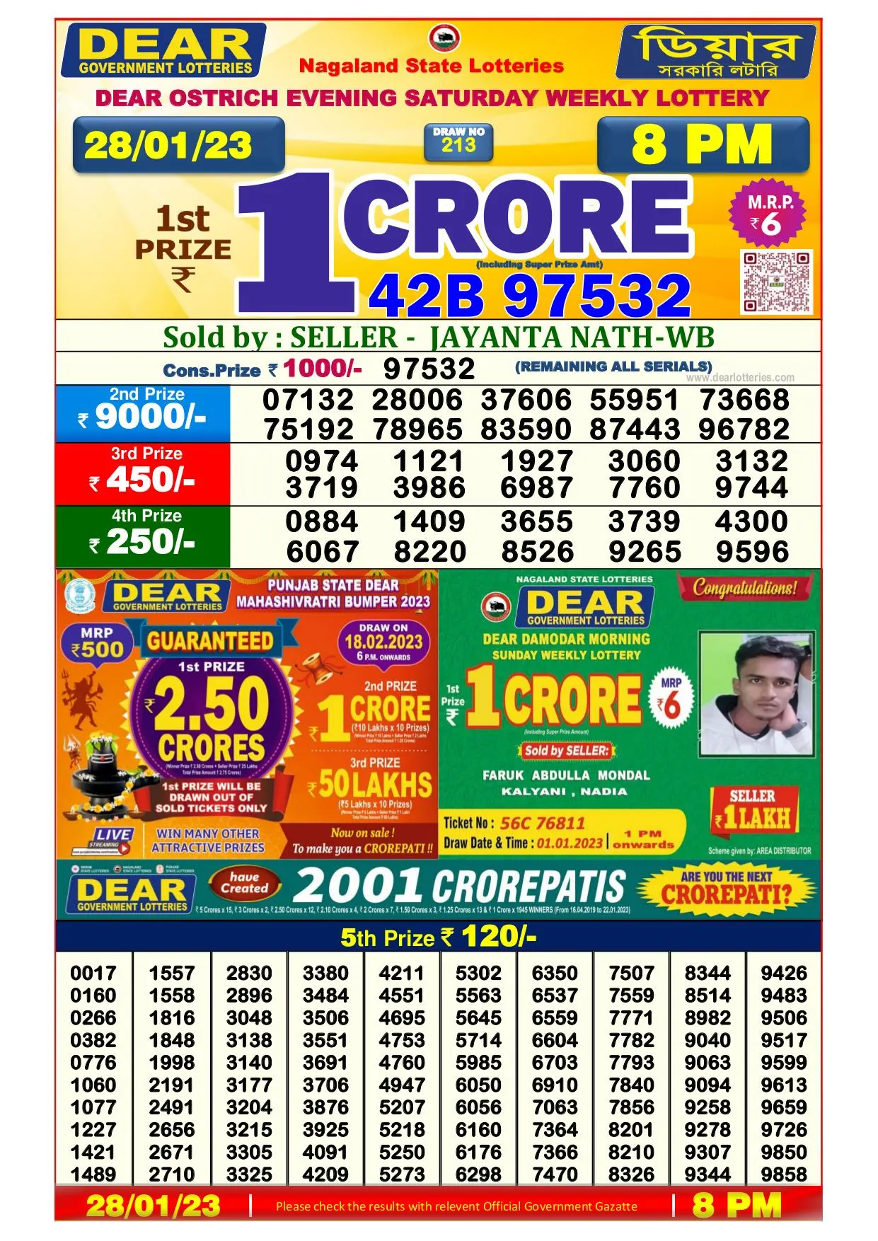 Dhankesari Result 8:00 PM Lottery Sambad Evening 28.1.2023