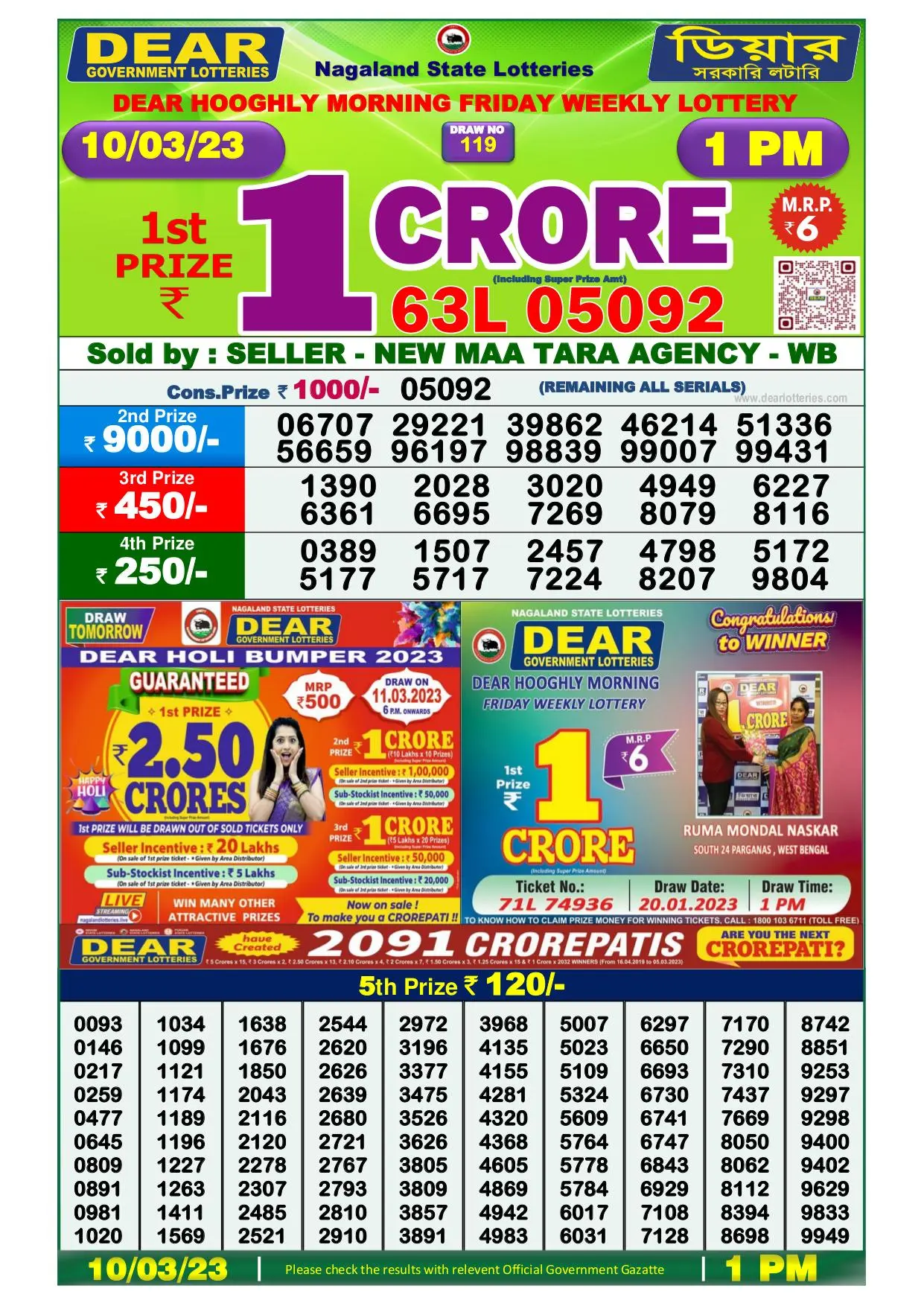 Dhankesari Result Lottery Sambad 1:00 PM Result 10.3.2023