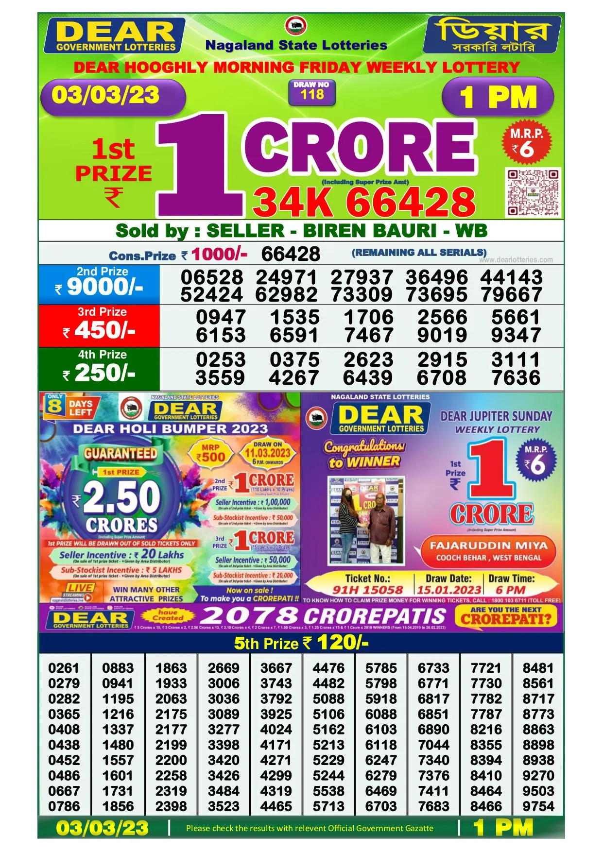 Dhankesari Result 8:00 PM Lottery Sambad Evening 3.3.2023