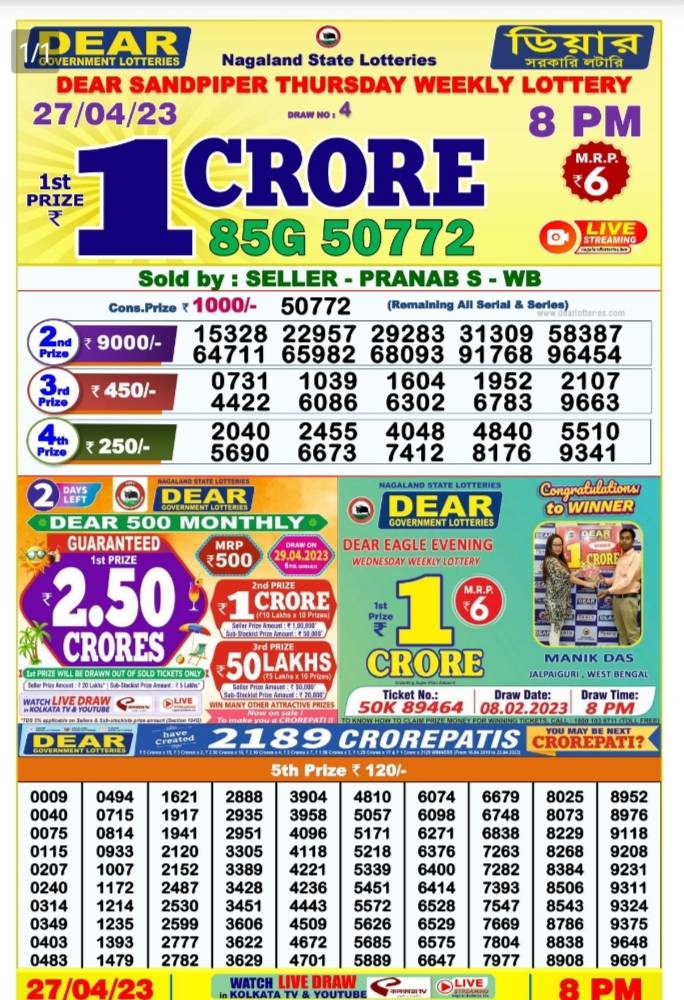Dhankesari Result 8:00 PM Lottery Sambad Evening 27.4.2023