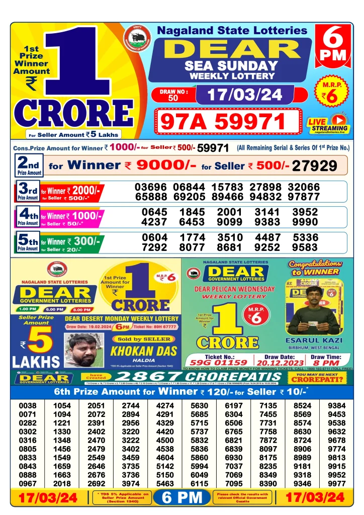 Dhankesari Result 17.3.2024 Today 1 PM, 6 PM, 8 PM Lottery Sambad